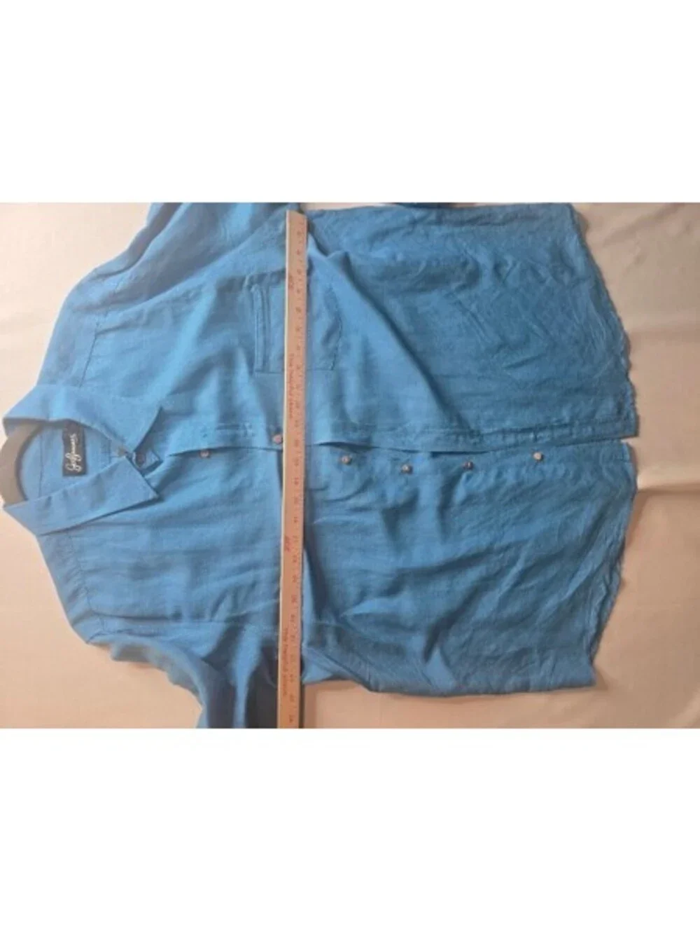 Joe Faranas XXL Blue Linen Button-Up Shirt